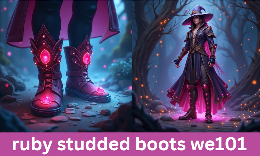 ruby studded boots we101